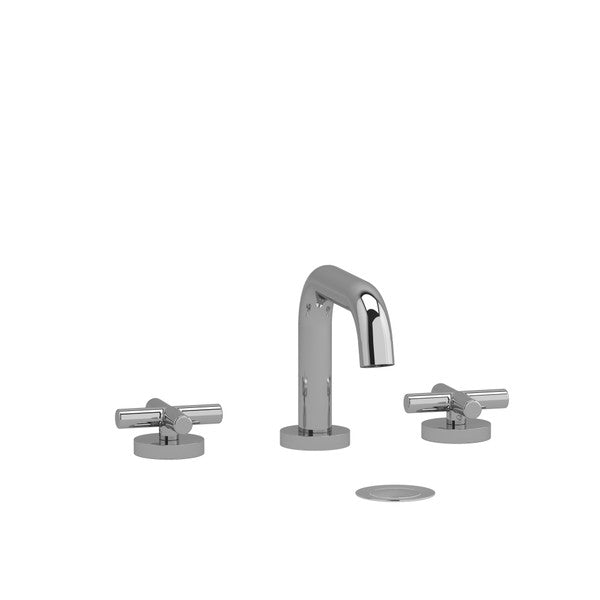 Modern chrome bathroom faucet and handle set