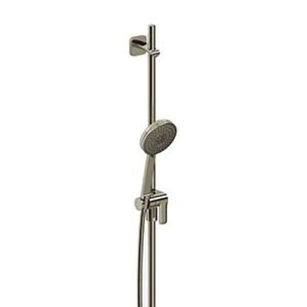 Showerhead on a sleek metal slide bar