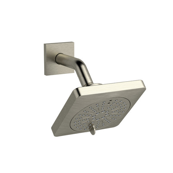 Modern square showerhead attached to a wall