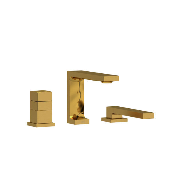 Gold bathroom faucet set with a modern design