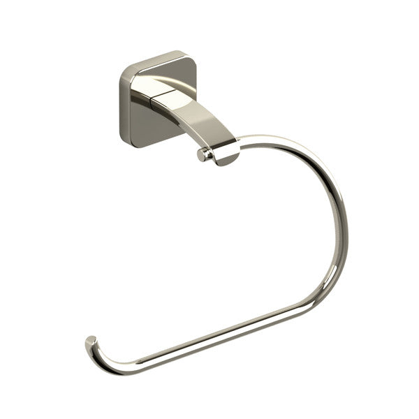 Chrome towel holder mounted on a wall