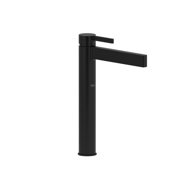 Modern black faucet with a sleek design