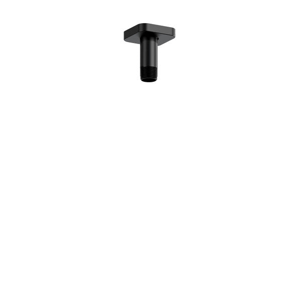 Ceiling-mounted black shower arm