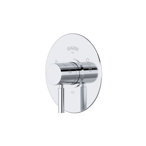 Chrome shower control with warm setting