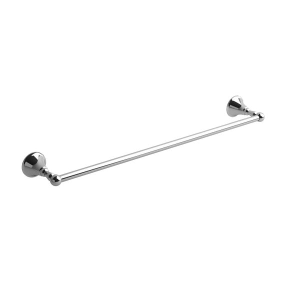 Chrome towel bar with rounded ends