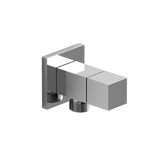 Square modern chrome faucet connector