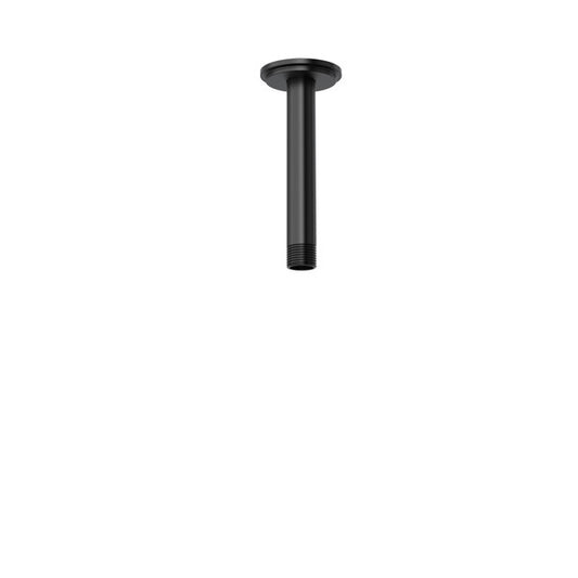 Black cylindrical ceiling mount shower arm