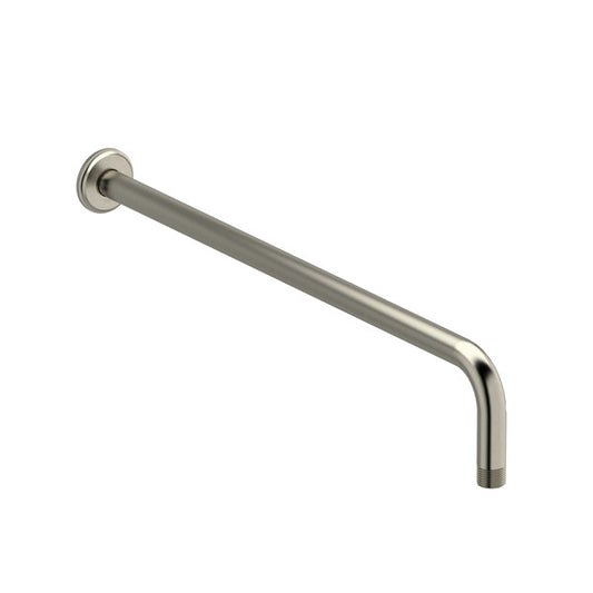 Long metal shower arm with wall flange