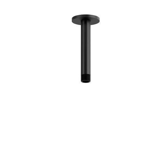 Black ceiling-mounted shower arm