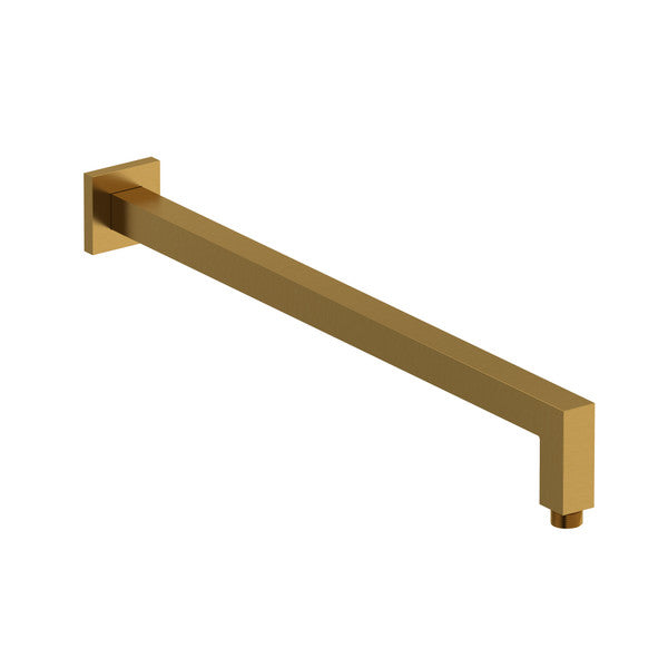 Gold wall-mounted bathroom spout with modern design.