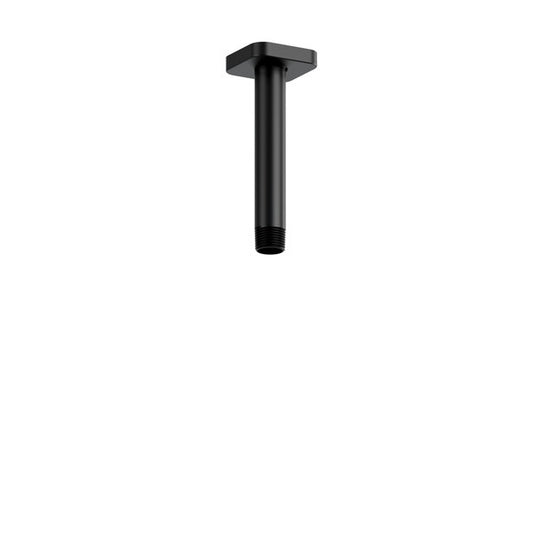 Black ceiling-mounted shower arm