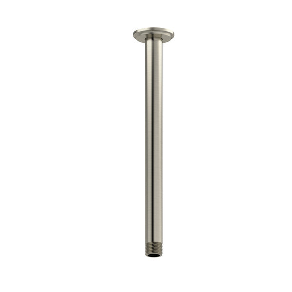 Brushed nickel shower arm with ceiling flange