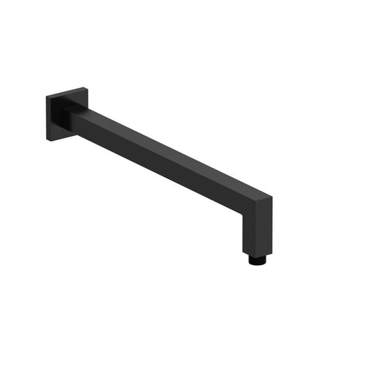 Black wall-mounted square shower arm