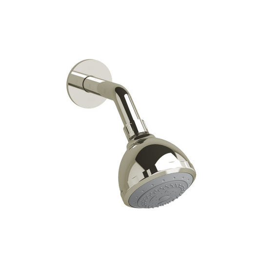 Wall-mounted chrome shower head